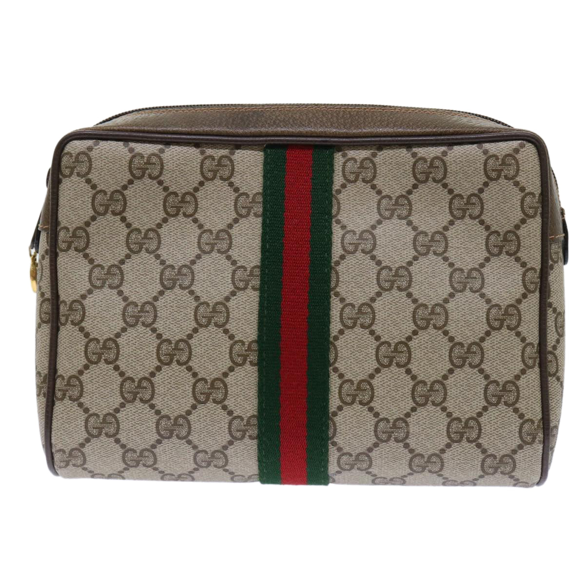 GUCCI GG Canvas Web Sherry Line Clutch Bag Beige Red 63 01 012 yk8363B