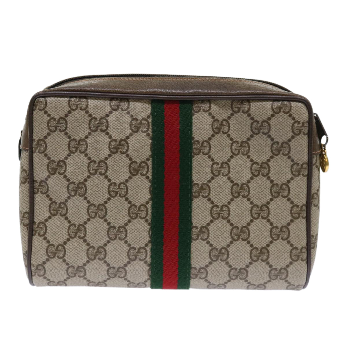 GUCCI GG Canvas Web Sherry Line Clutch Bag Beige Red 63 01 012 yk8363B