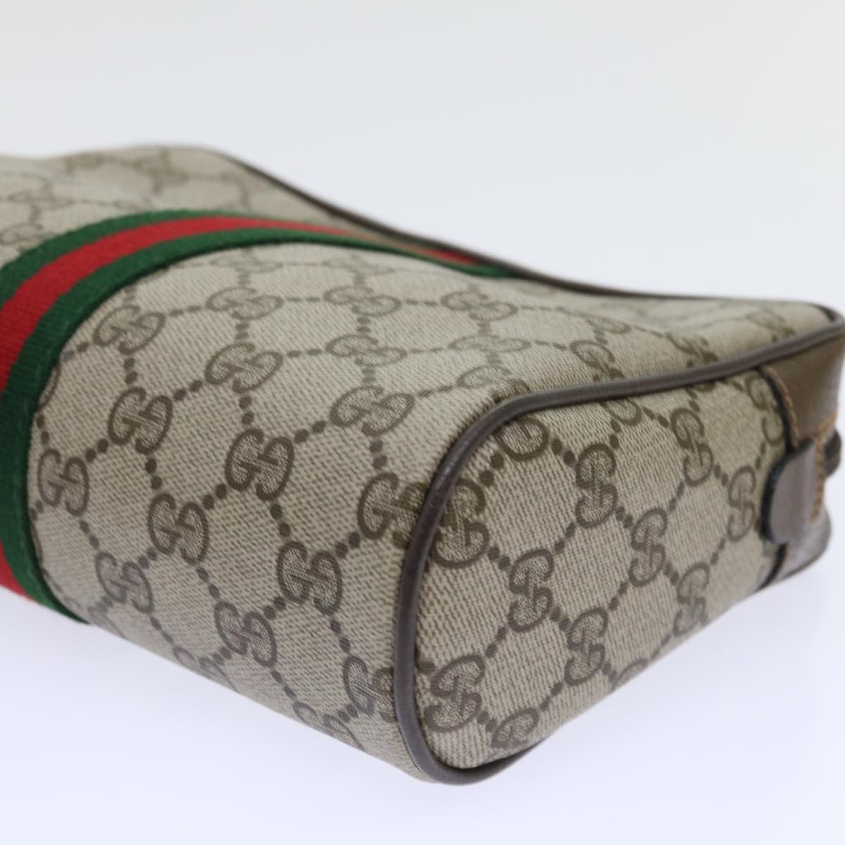 GUCCI GG Canvas Web Sherry Line Clutch Bag Beige Red 63 01 012 yk8363B