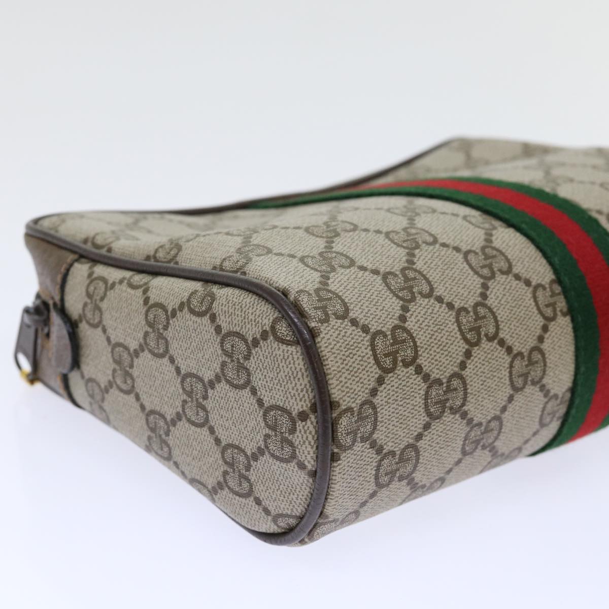 GUCCI GG Canvas Web Sherry Line Clutch Bag Beige Red 63 01 012 yk8363B