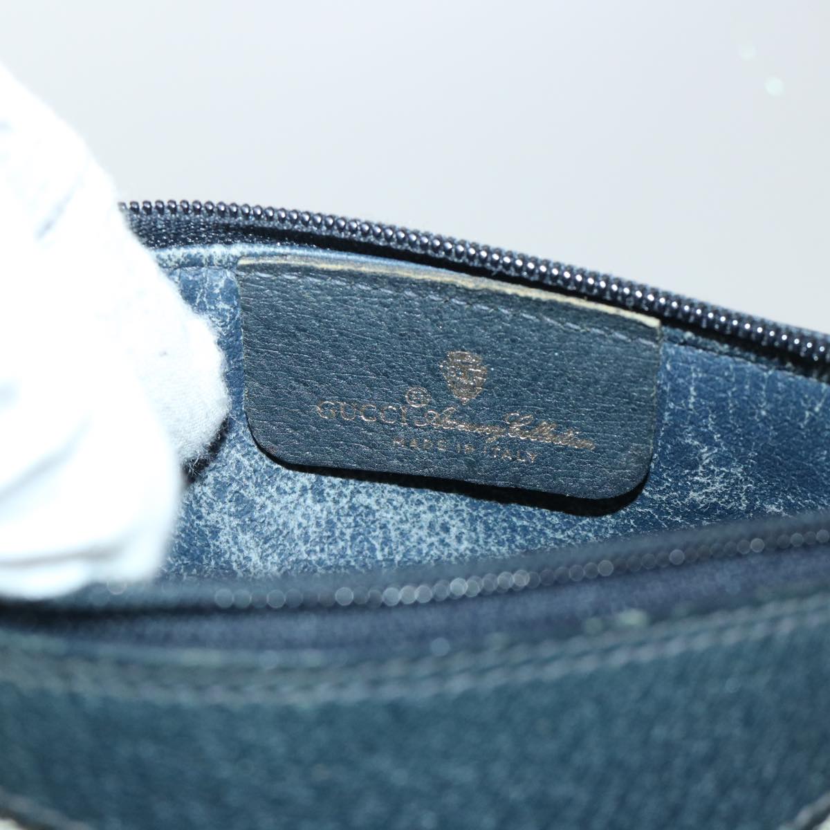 GUCCI GG Canvas Sherry Line Shoulder Bag Gray Red Navy 89 02 018 yk8374B