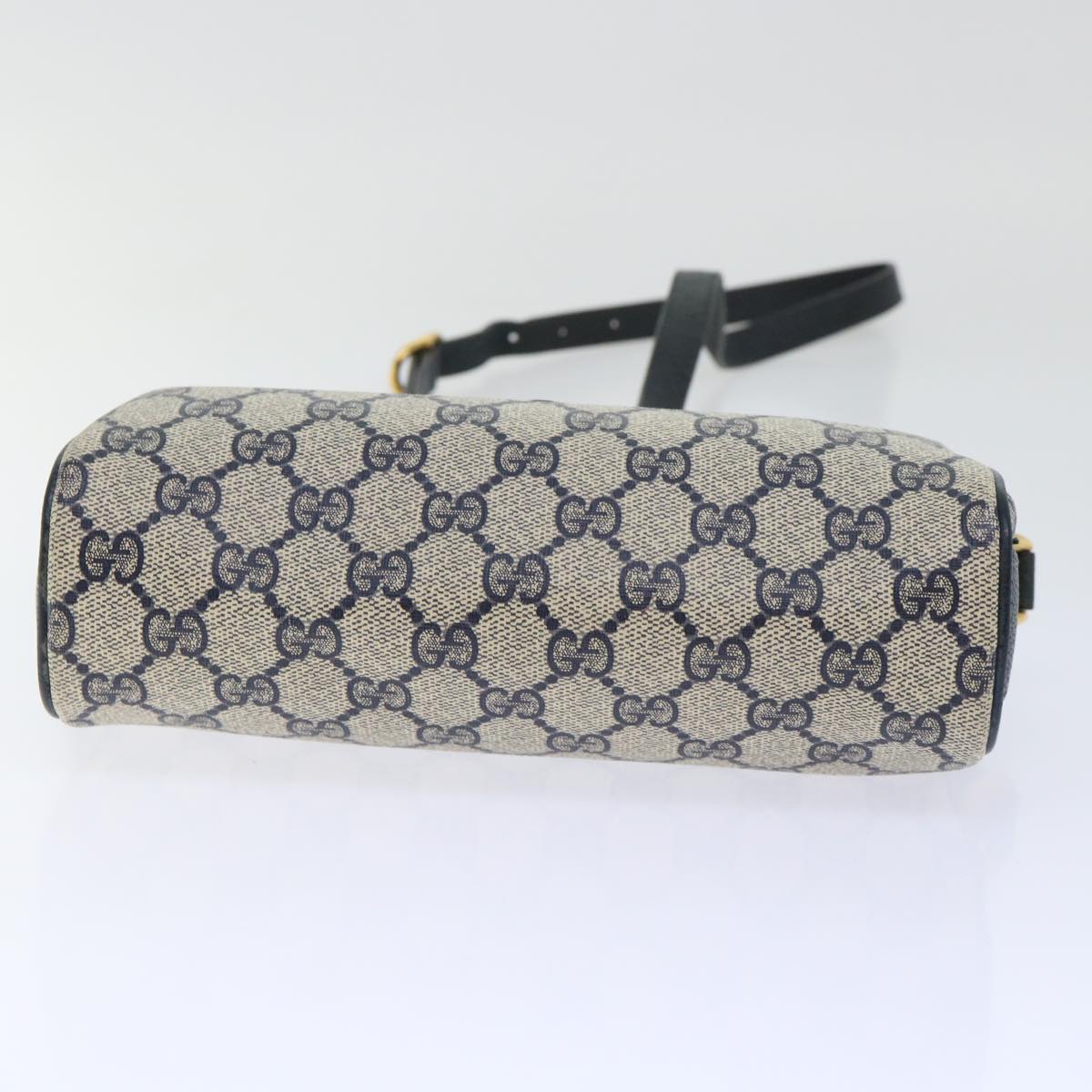 GUCCI GG Canvas Sherry Line Shoulder Bag Gray Red Navy 89 02 018 yk8374B