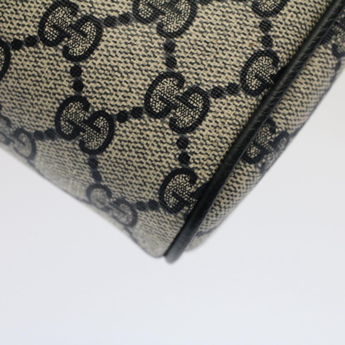 GUCCI GG Canvas Sherry Line Clutch Bag Gray Red Navy 010.378... yk8375B