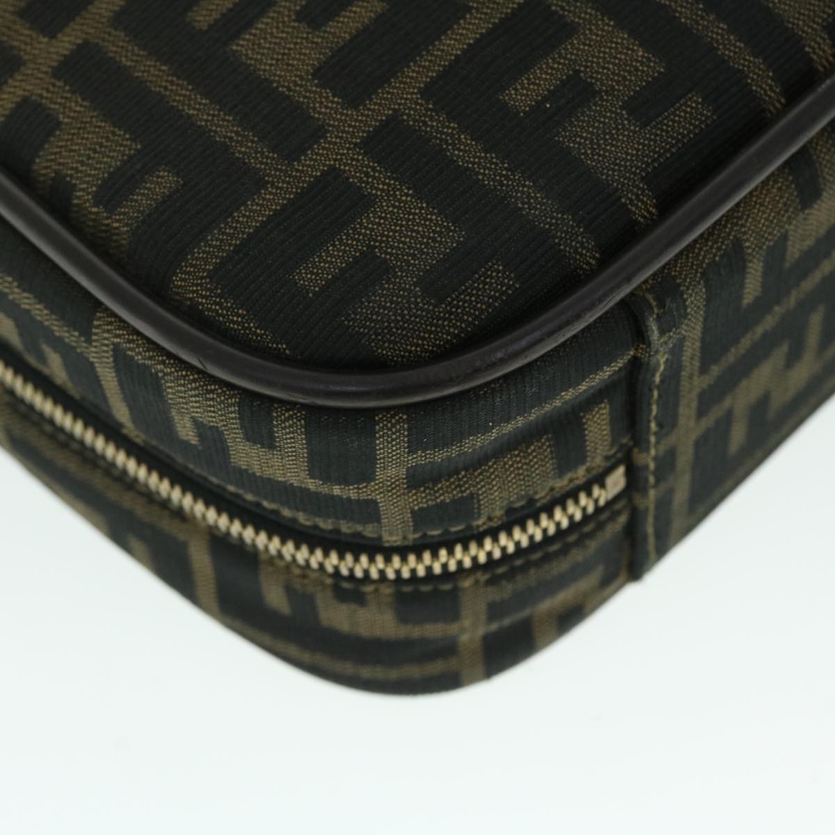 FENDI Zucca Canvas Hand Bag Black Brown yk8377B