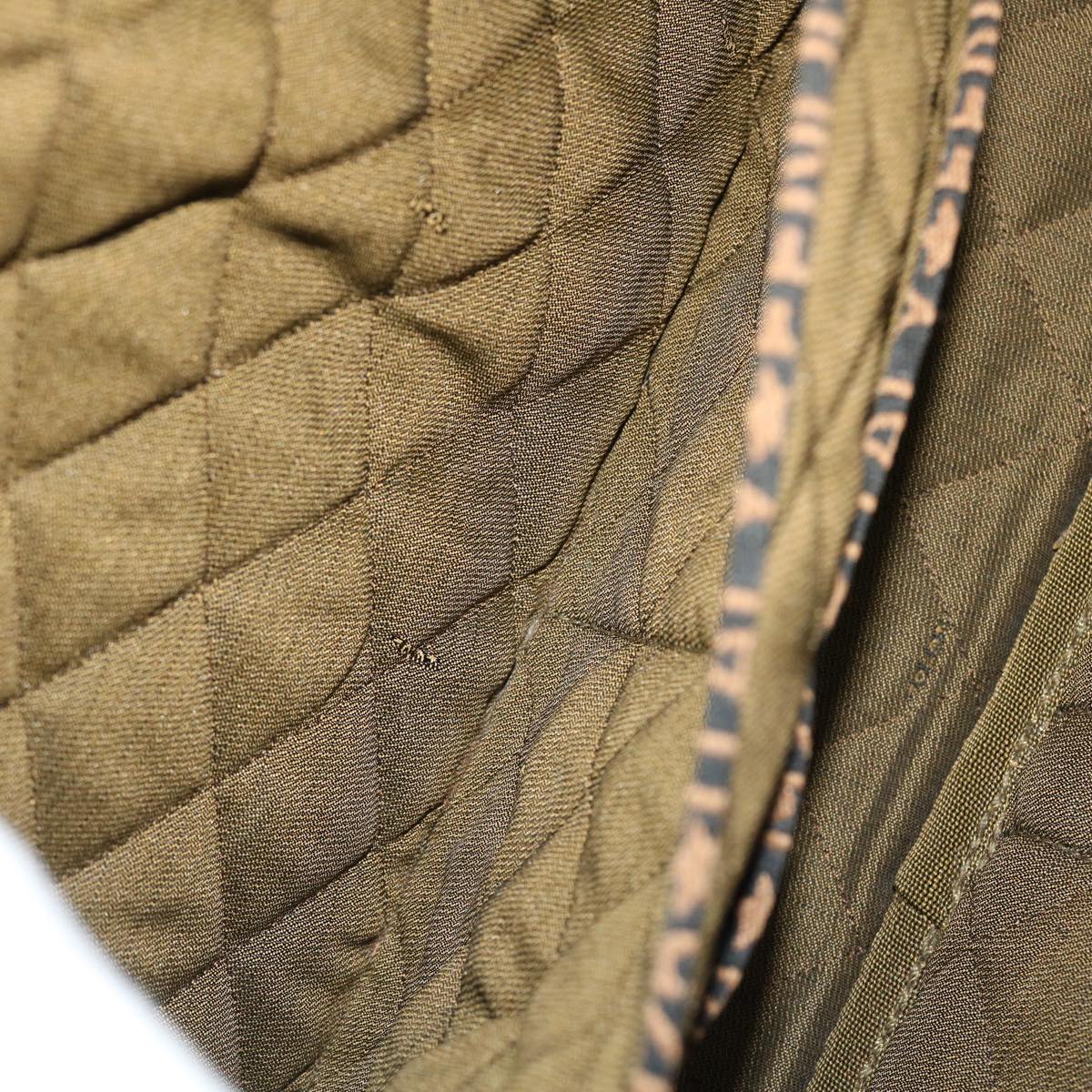 FENDI Zucca Canvas Hand Bag Black Brown yk8377B