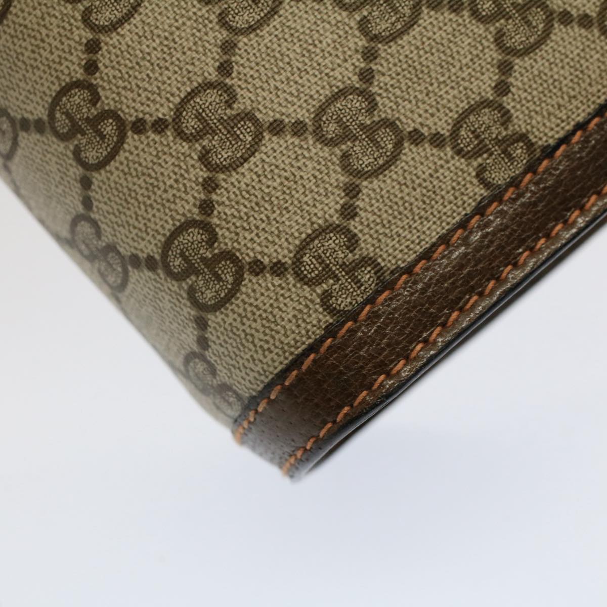 GUCCI GG Canvas Web Sherry Line Clutch Bag Beige Red 89.01.007 yk8389B