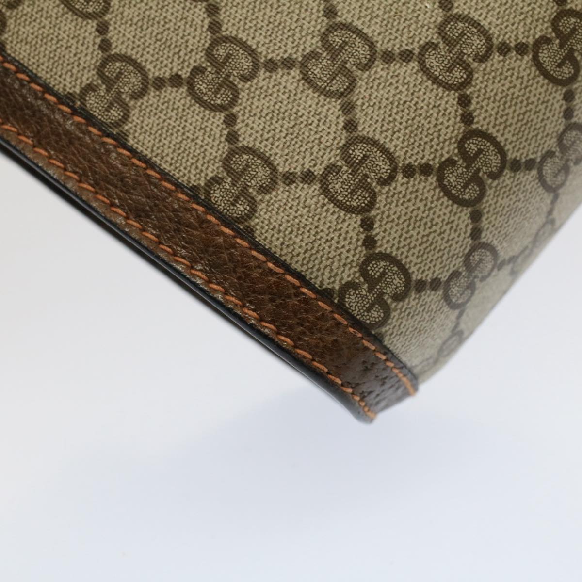 GUCCI GG Canvas Web Sherry Line Clutch Bag Beige Red 89.01.007 yk8389B