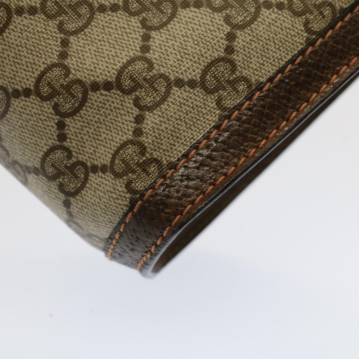 GUCCI GG Canvas Web Sherry Line Clutch Bag Beige Red 89.01.007 yk8389B