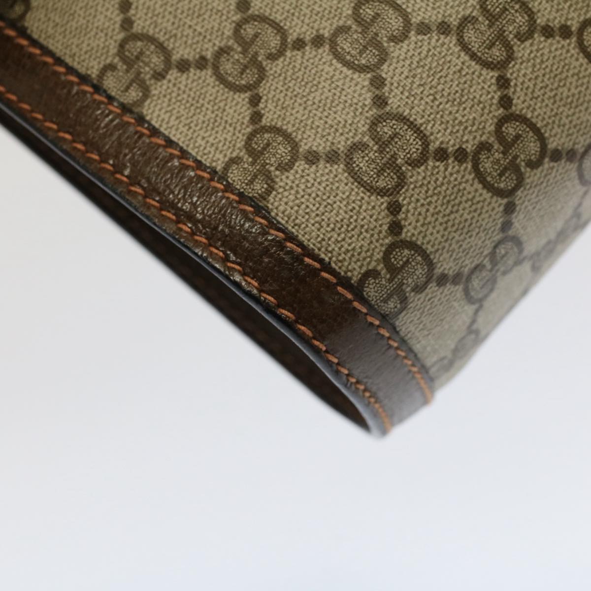 GUCCI GG Canvas Web Sherry Line Clutch Bag Beige Red 89.01.007 yk8389B