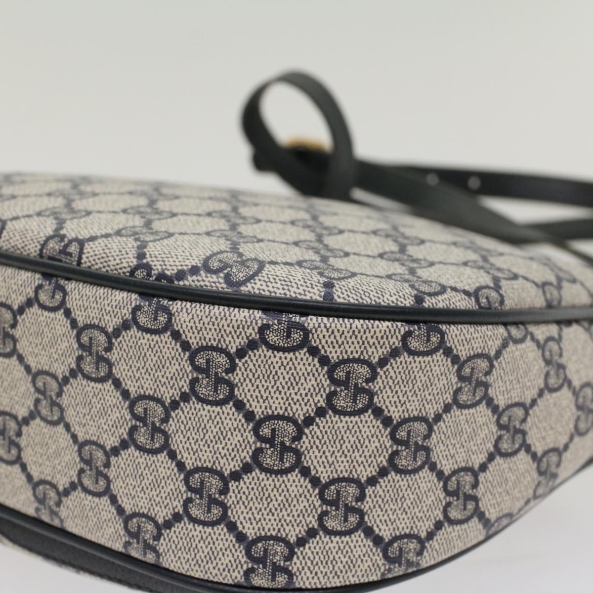 GUCCI GG Canvas Sherry Line Shoulder Bag Gray Red Navy 10 02 056 yk8393B