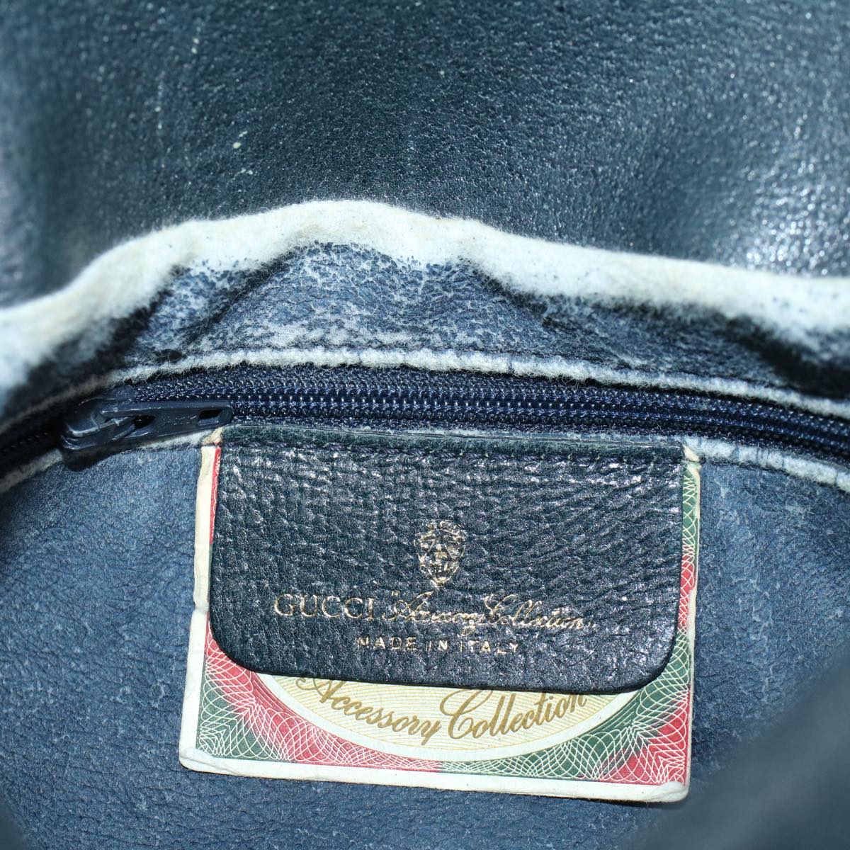 GUCCI GG Canvas Sherry Line Shoulder Bag Gray Red Navy 10 02 056 yk8393B