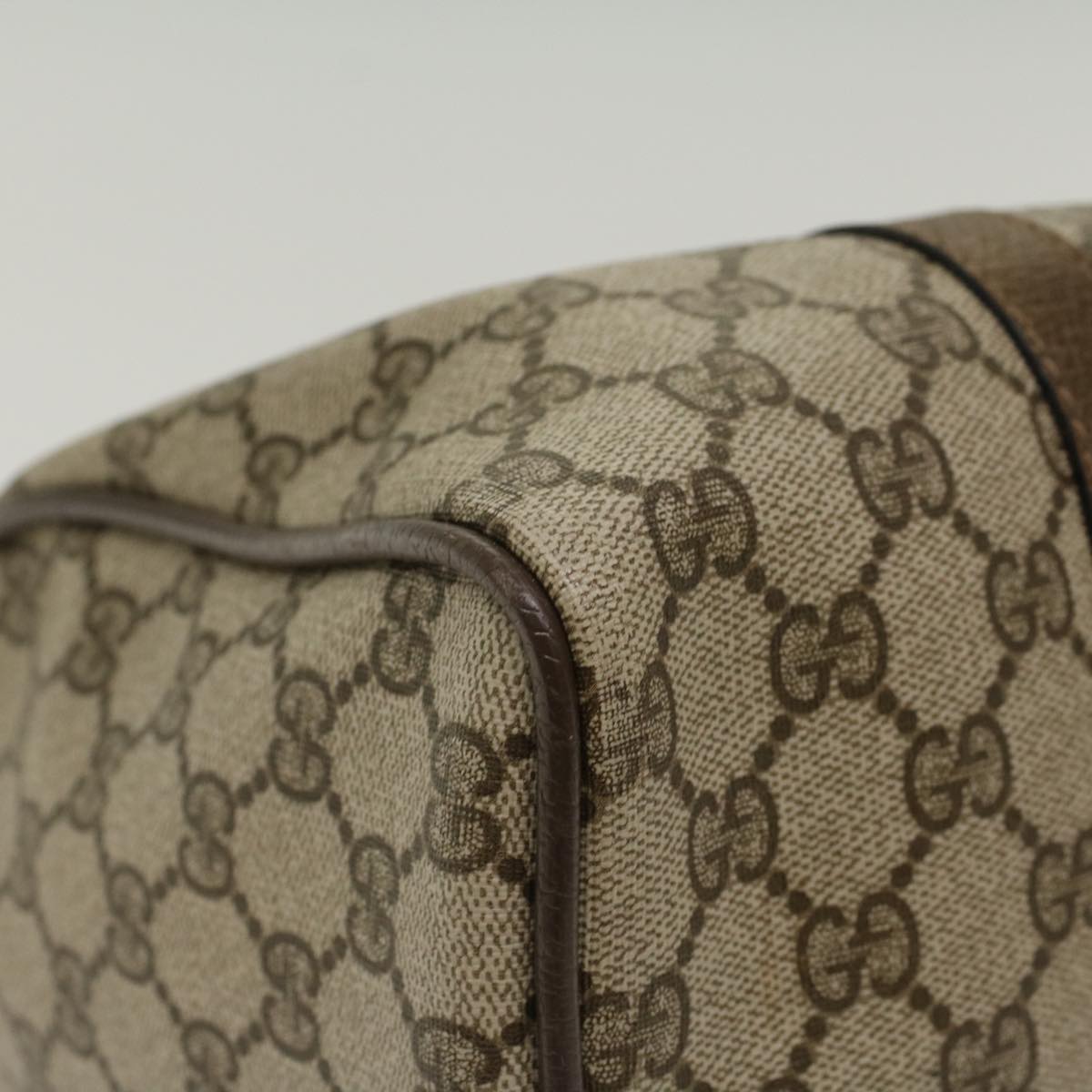 GUCCI GG Canvas Web Sherry Line Boston Bag Beige Red 20 012 3842 yk8394B