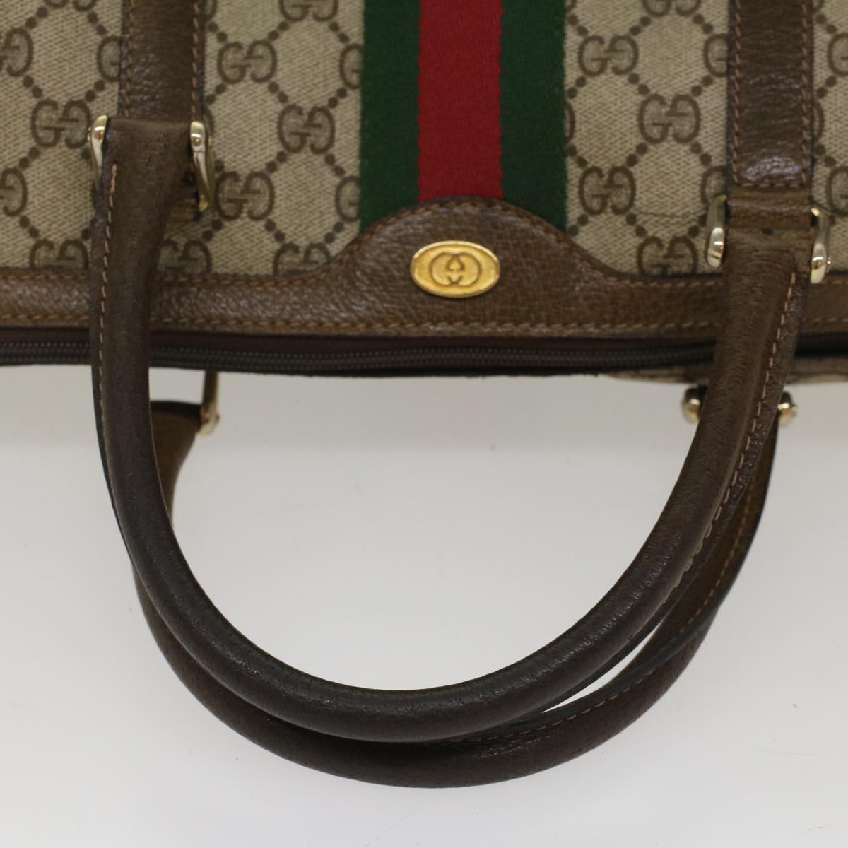 GUCCI GG Canvas Web Sherry Line Boston Bag Beige Red 20 012 3842 yk8394B