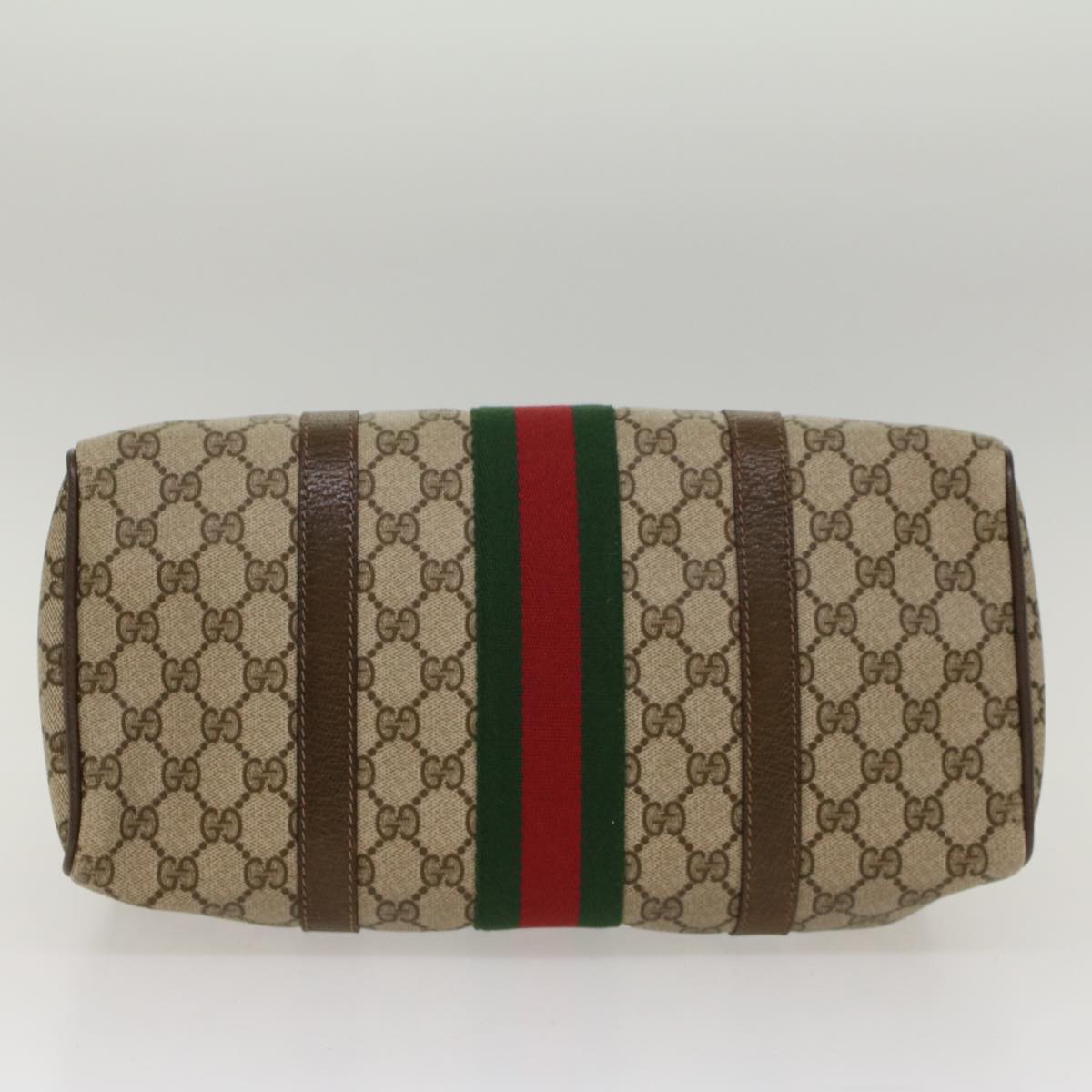 GUCCI GG Canvas Web Sherry Line Boston Bag Beige Red 20 012 3842 yk8394B