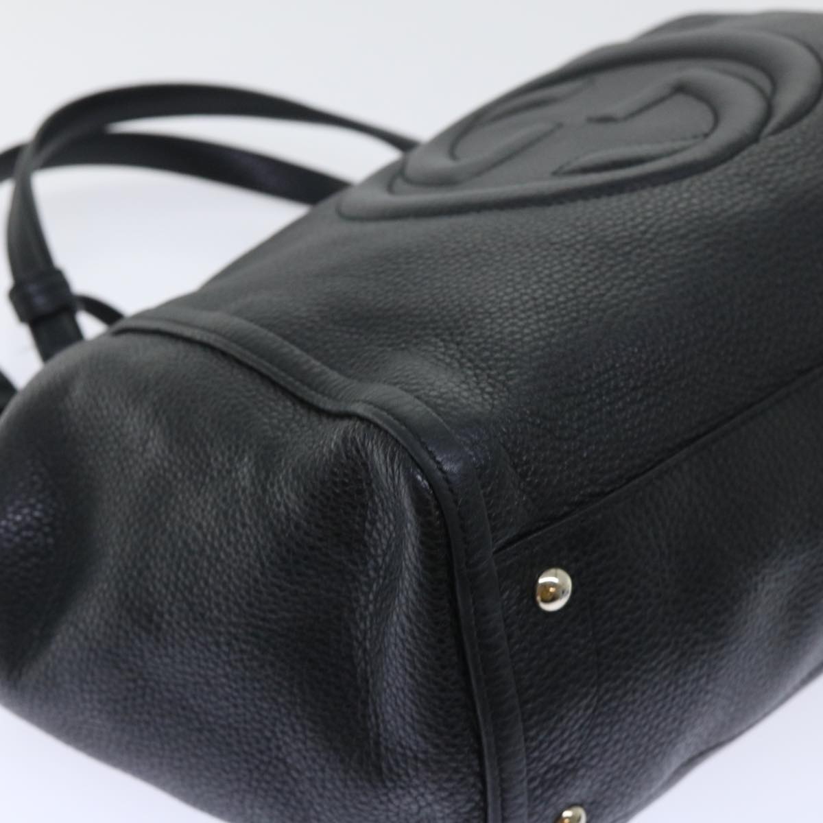 GUCCI Soho Shoulder Bag Leather Black 282309 yk8405