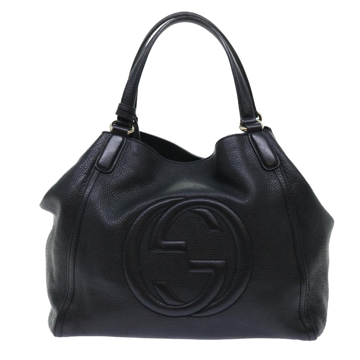 GUCCI Soho Shoulder Bag Leather Black 282309 yk8405