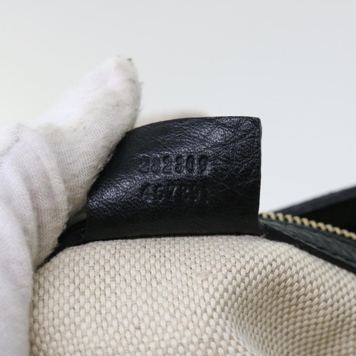 GUCCI Soho Shoulder Bag Leather Black 282309 yk8405