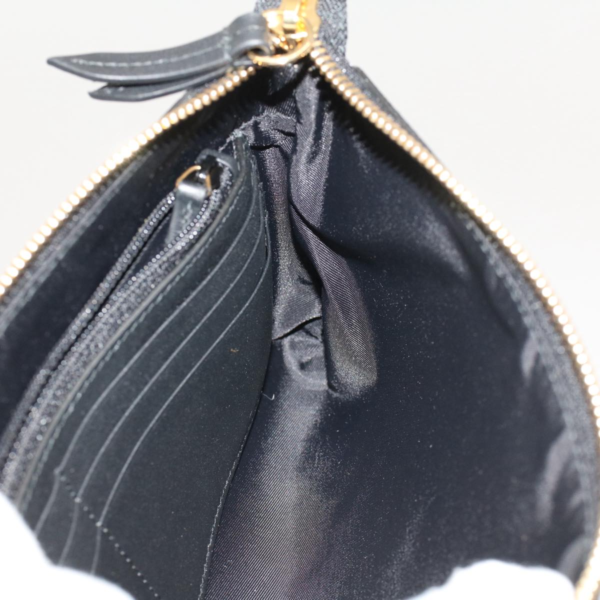 GUCCI GG Canvas Chain Accessory Pouch PVC Leather Beige 428449 yk8408