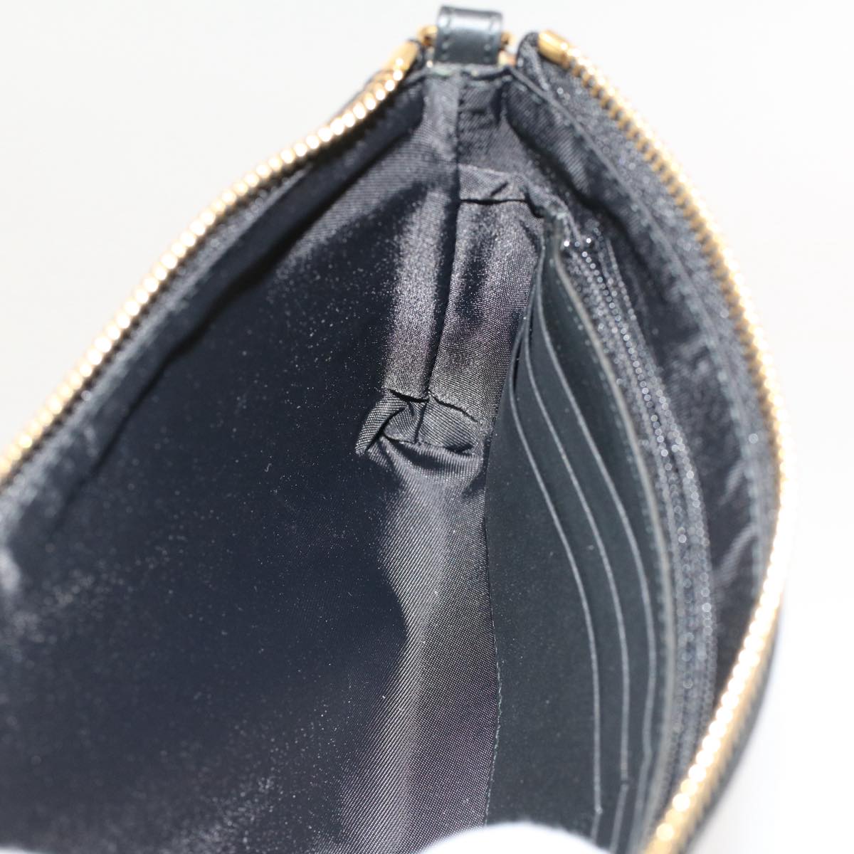 GUCCI GG Canvas Chain Accessory Pouch PVC Leather Beige 428449 yk8408