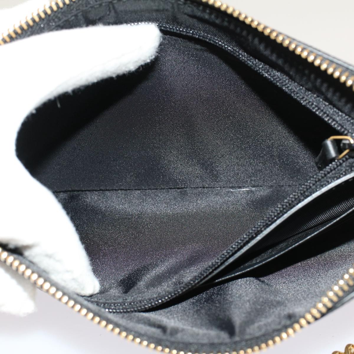GUCCI GG Canvas Chain Accessory Pouch PVC Leather Beige 428449 yk8408