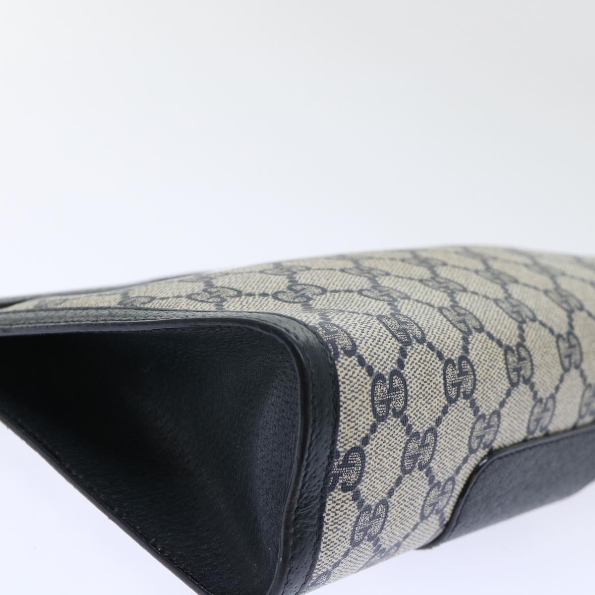 GUCCI GG Canvas Sherry Line Clutch Bag Gray Red Navy 89 01 032 yk8409