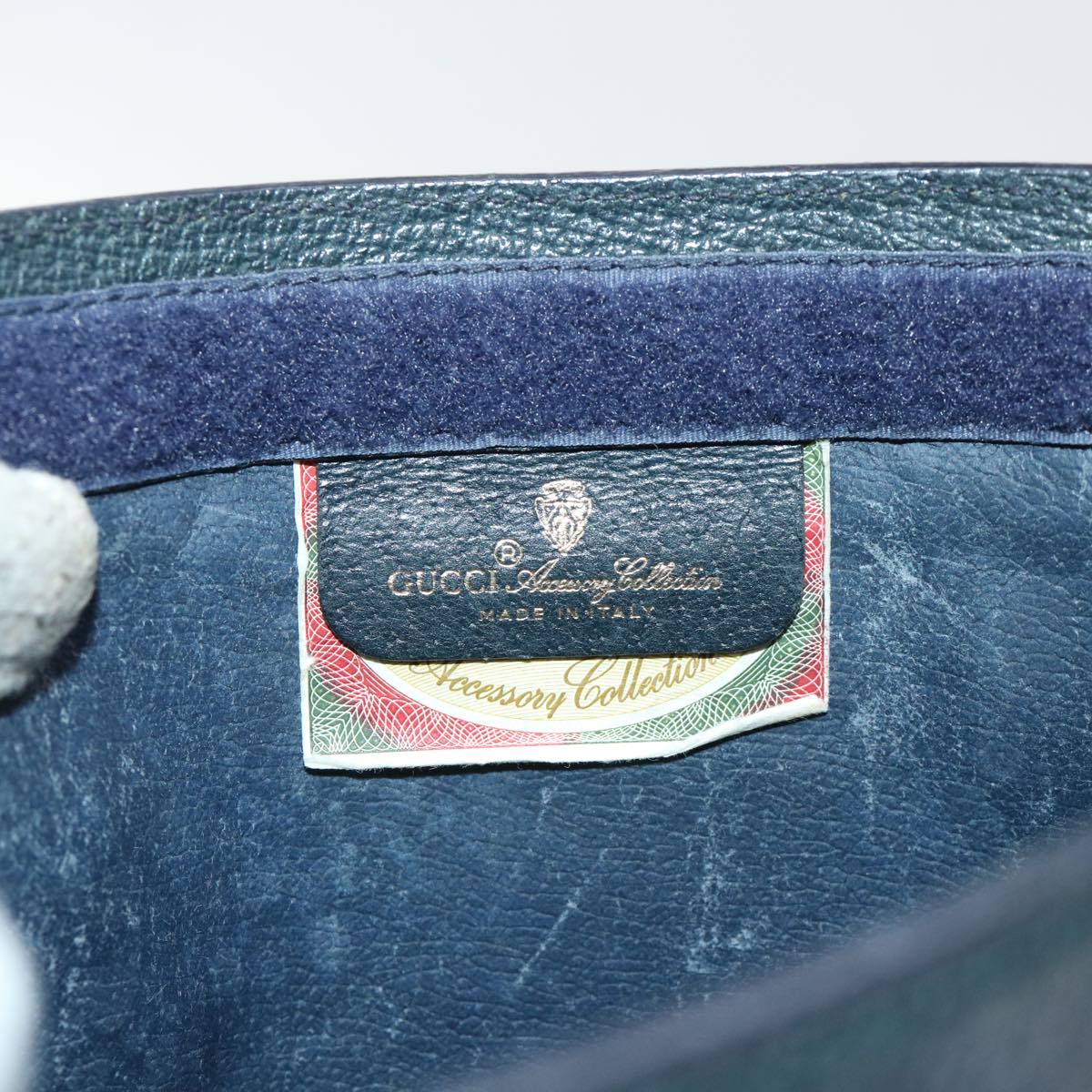 GUCCI GG Canvas Sherry Line Clutch Bag Gray Red Navy 89 01 032 yk8409