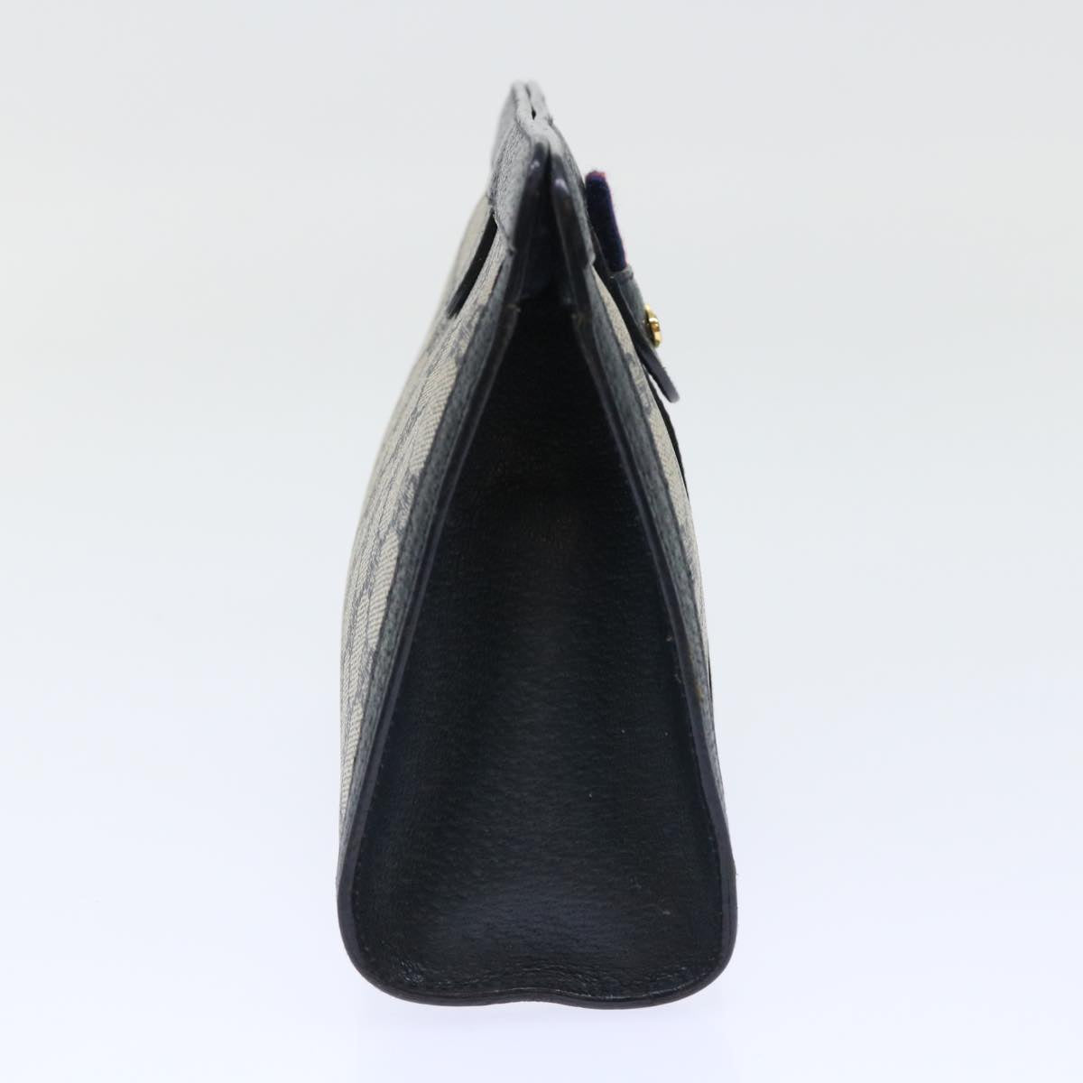 GUCCI GG Canvas Sherry Line Clutch Bag Gray Red Navy 89 01 032 yk8409