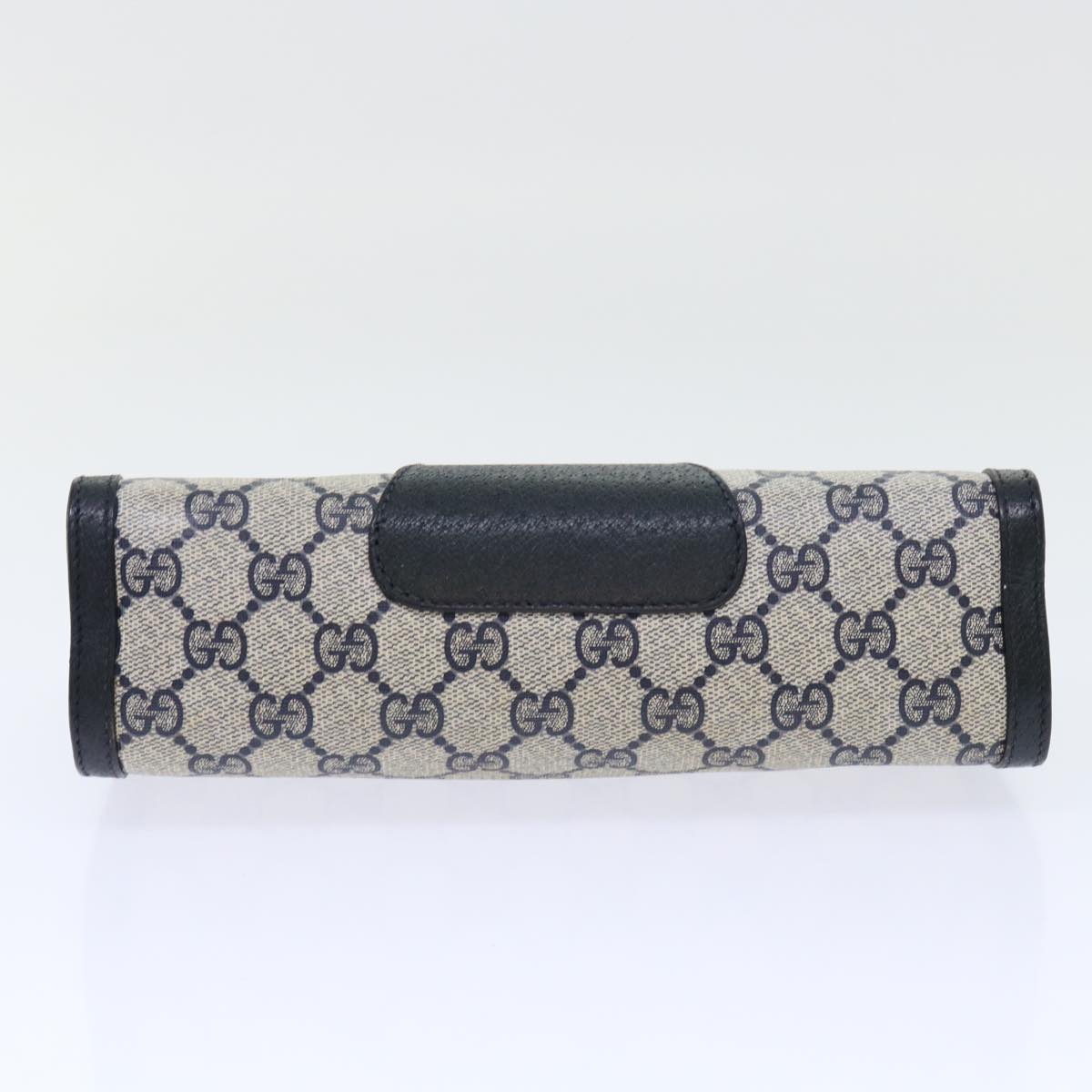 GUCCI GG Canvas Sherry Line Clutch Bag Gray Red Navy 89 01 032 yk8409
