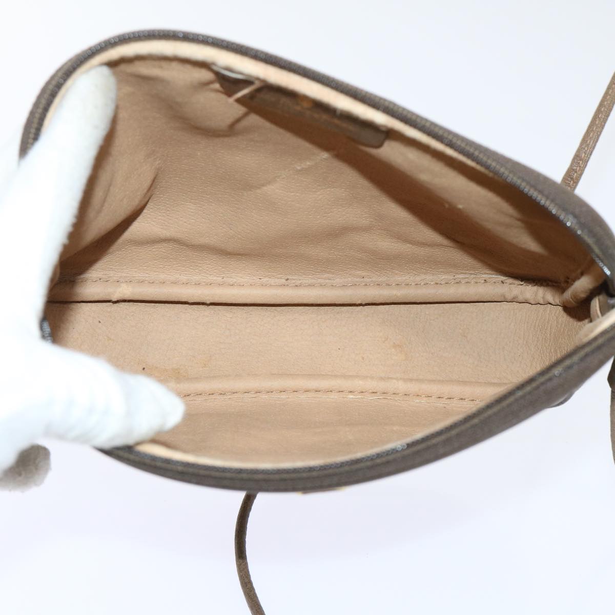 GUCCI GG Canvas Shoulder Bag PVC Leather Beige 97 02 068 yk8411