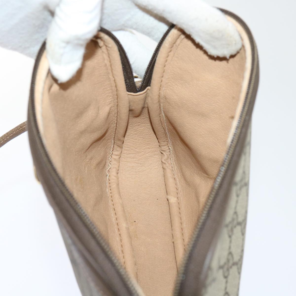 GUCCI GG Canvas Shoulder Bag PVC Leather Beige 97 02 068 yk8411
