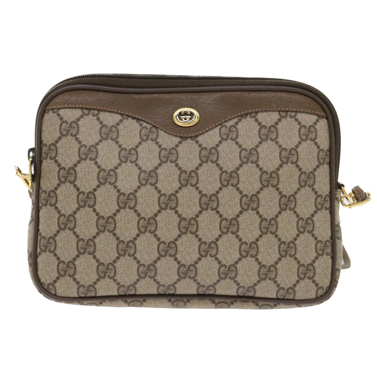 GUCCI GG Canvas Shoulder Bag PVC Leather Beige 97 02 068 yk8411