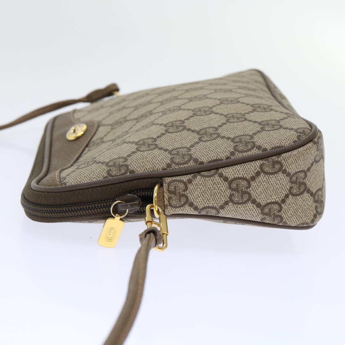 GUCCI GG Canvas Shoulder Bag PVC Leather Beige 97 02 068 yk8411