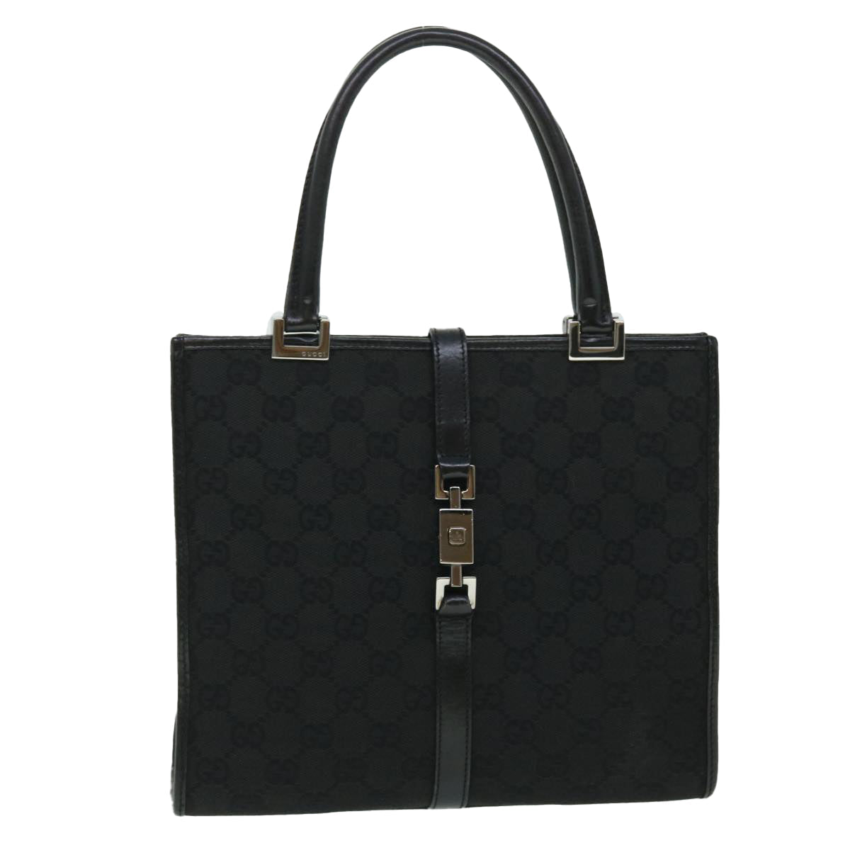 GUCCI GG Canvas Jackie Hand Bag Black yk8412
