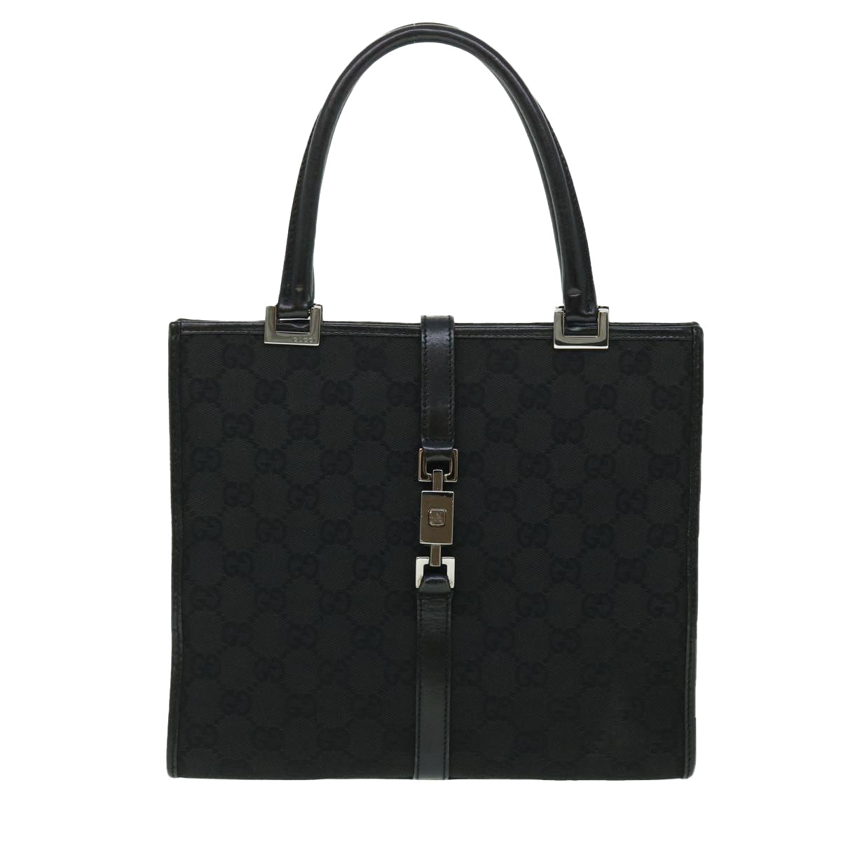 GUCCI GG Canvas Jackie Hand Bag Black yk8412