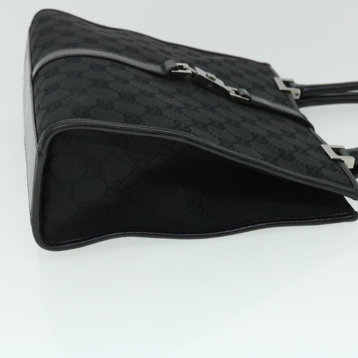 GUCCI GG Canvas Jackie Hand Bag Black yk8412