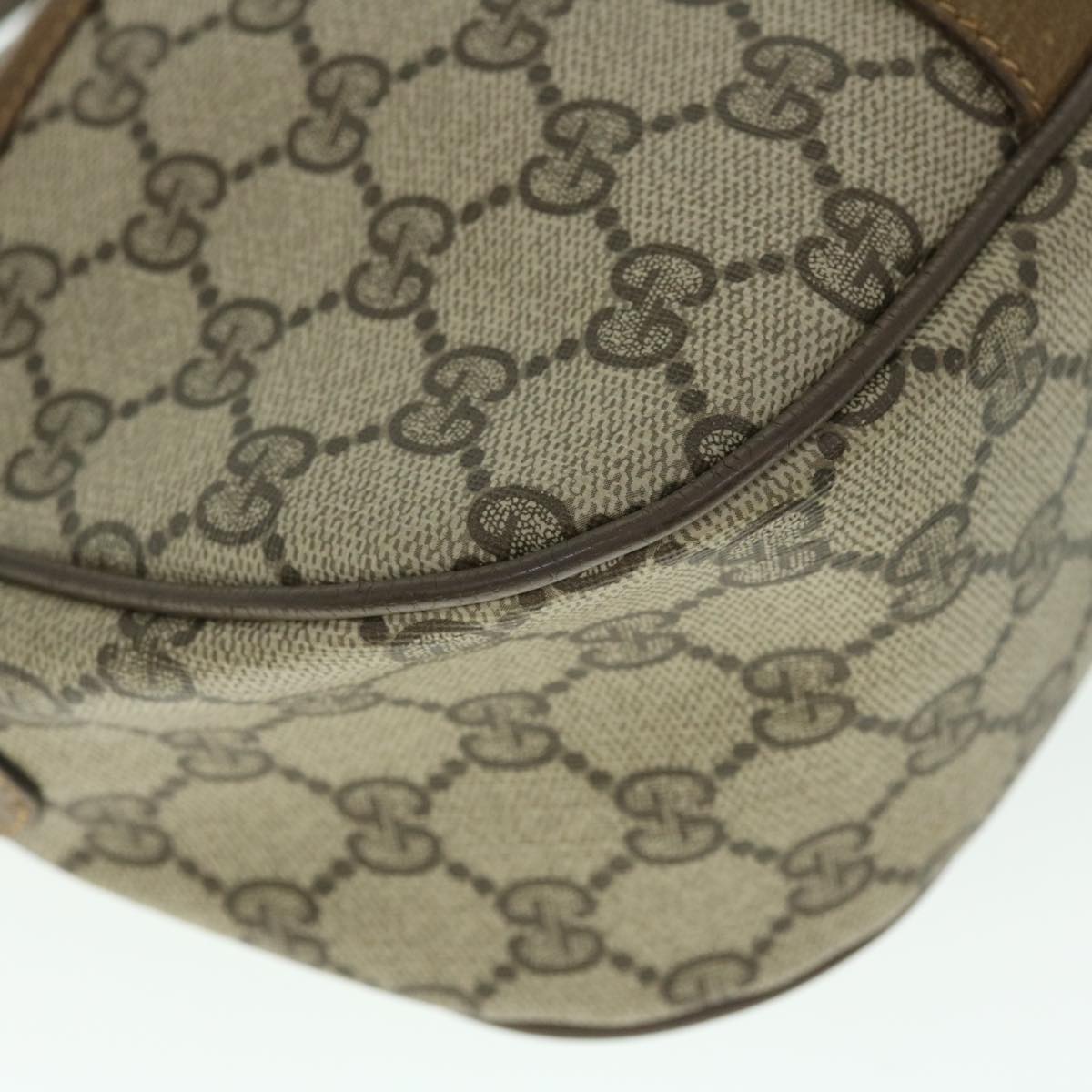 GUCCI GG Canvas Web Sherry Line Shoulder Bag PVC Leather Beige Green yk8413