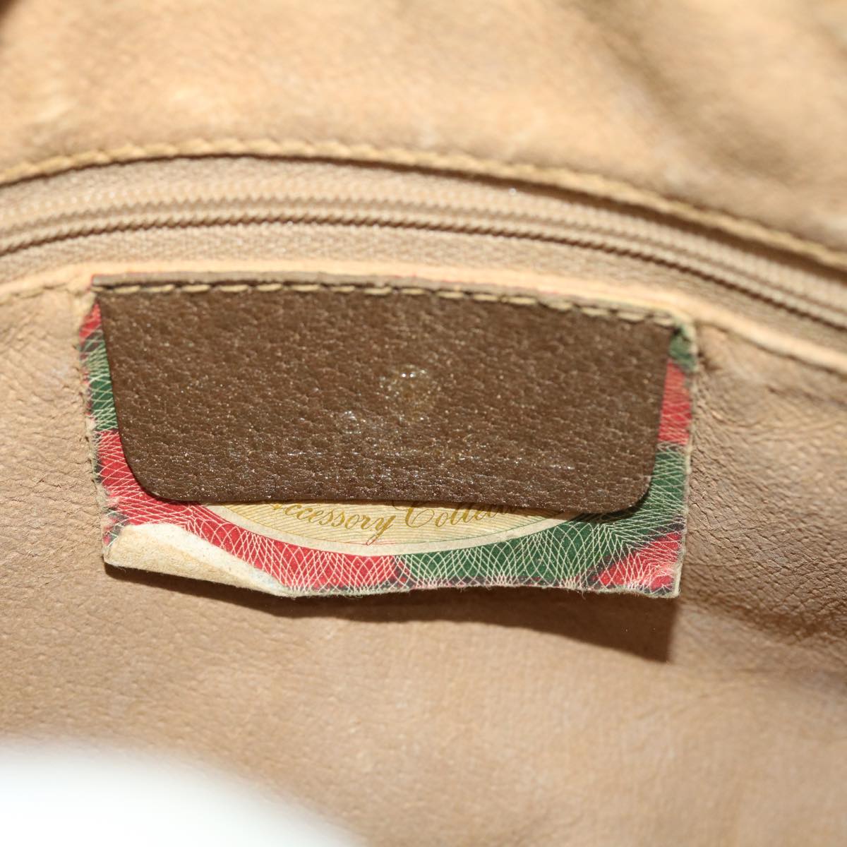 GUCCI GG Canvas Web Sherry Line Shoulder Bag PVC Leather Beige Green yk8413
