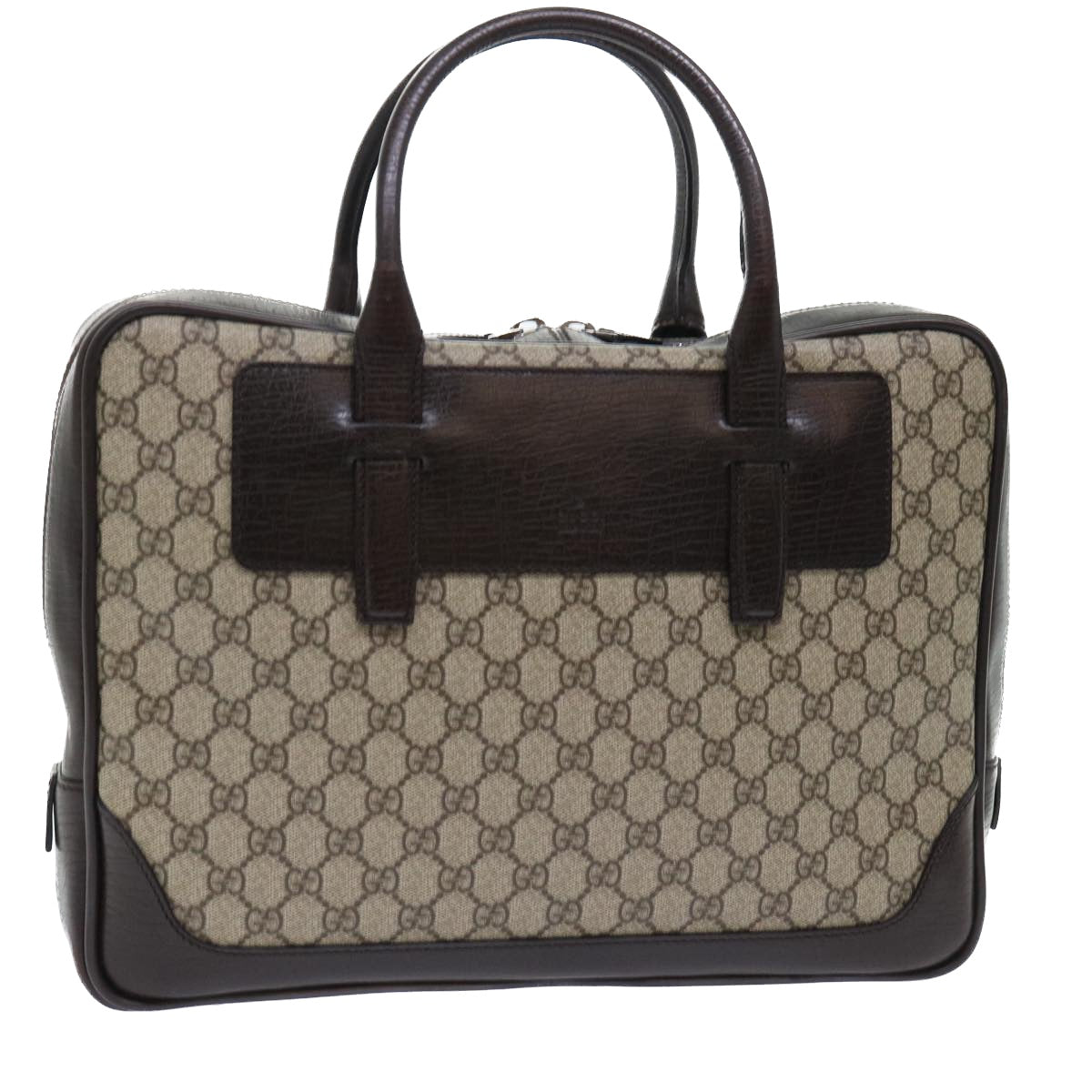 GUCCI GG Canvas Hand Bag PVC Leather Beige 101666 yk8422