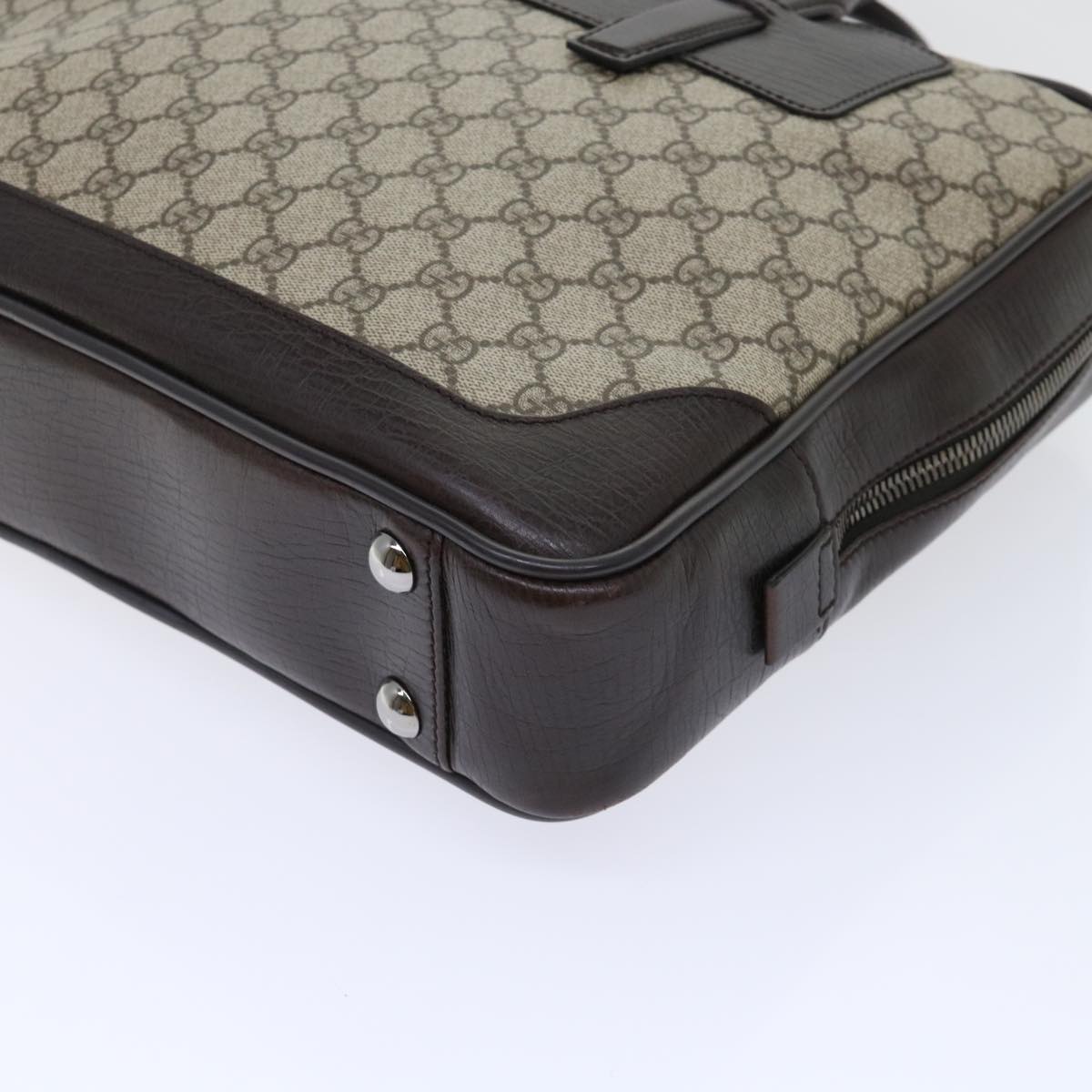 GUCCI GG Canvas Hand Bag PVC Leather Beige 101666 yk8422