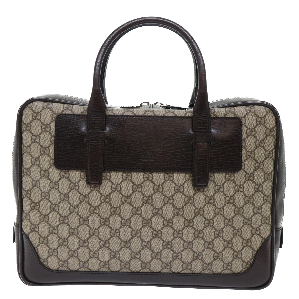 GUCCI GG Canvas Hand Bag PVC Leather Beige 101666 yk8422