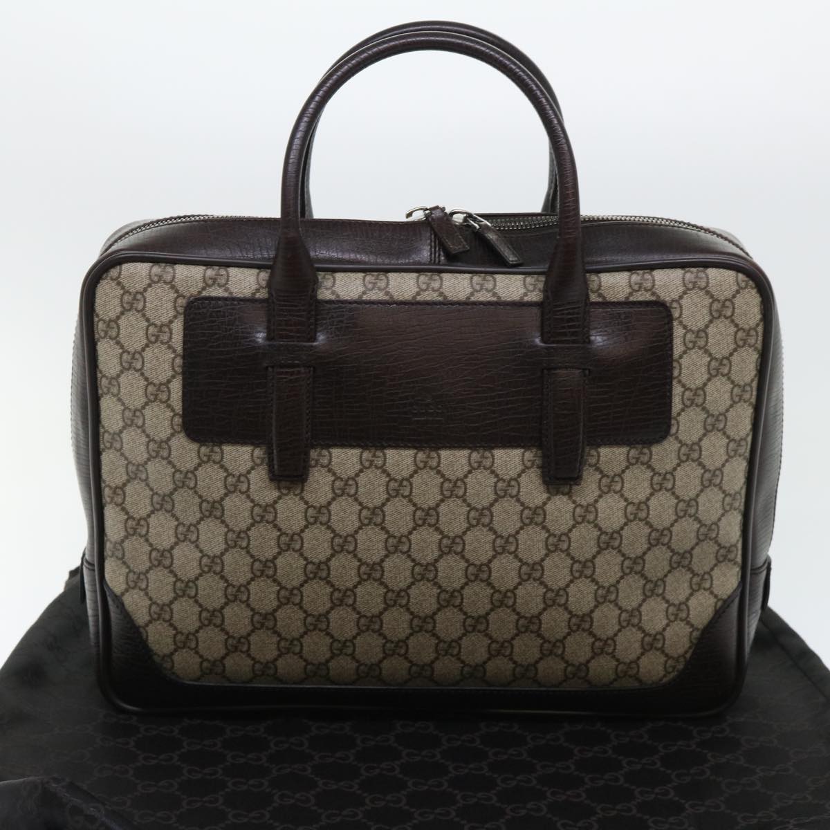 GUCCI GG Canvas Hand Bag PVC Leather Beige 101666 yk8422