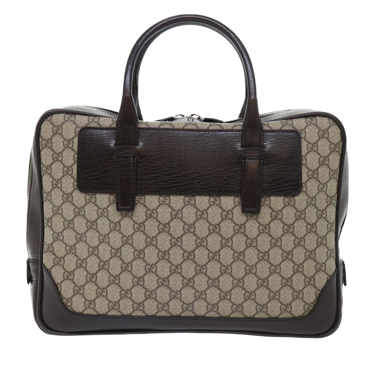 GUCCI GG Canvas Hand Bag PVC Leather Beige 101666 yk8422