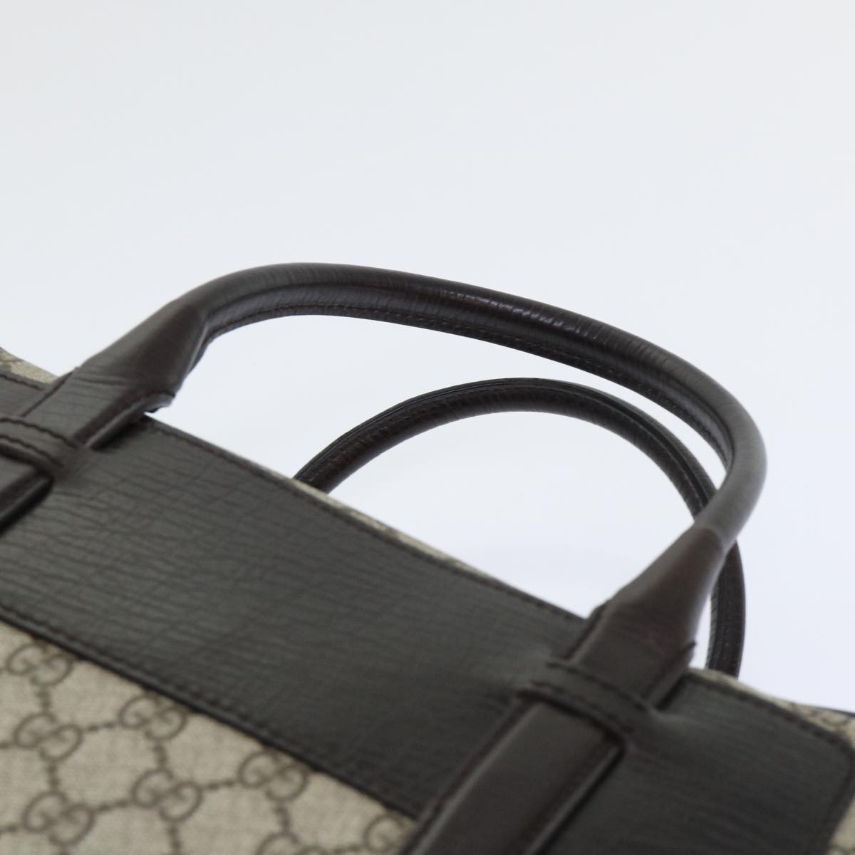 GUCCI GG Canvas Hand Bag PVC Leather Beige 101666 yk8422