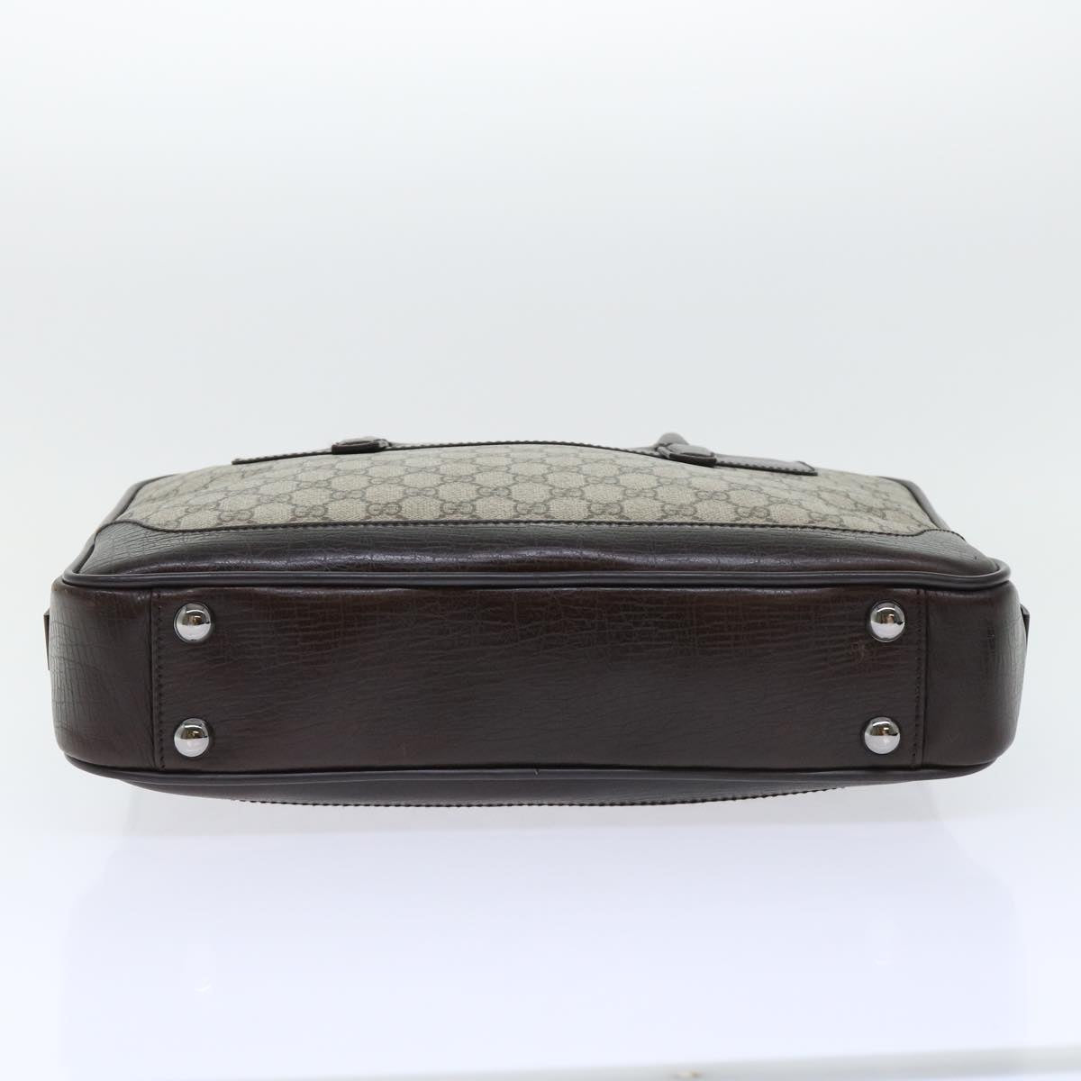 GUCCI GG Canvas Hand Bag PVC Leather Beige 101666 yk8422