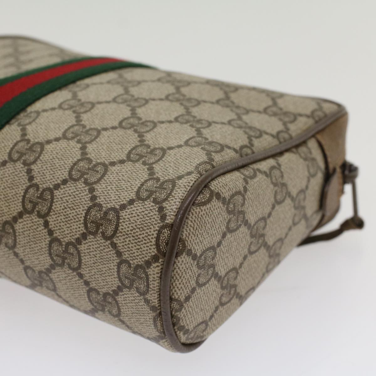 GUCCI GG Canvas Web Sherry Line Clutch Bag Beige Red Green 89 01 012 yk8427