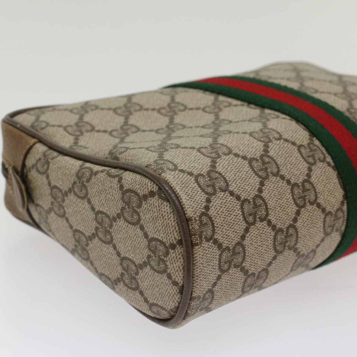 GUCCI GG Canvas Web Sherry Line Clutch Bag Beige Red Green 89 01 012 yk8427
