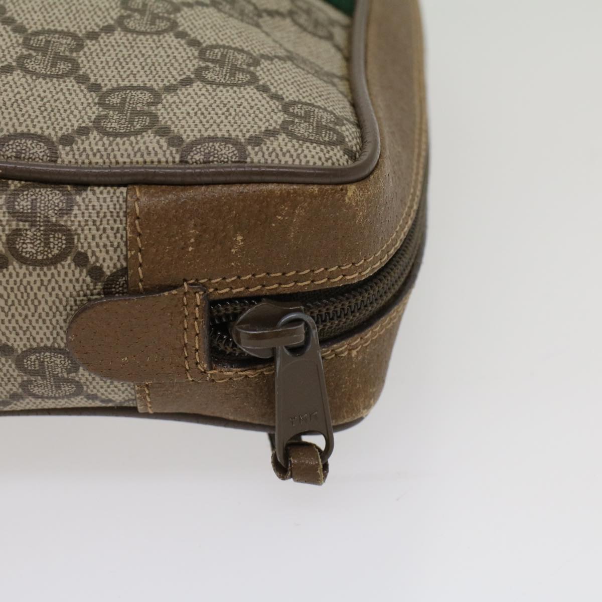 GUCCI GG Canvas Web Sherry Line Clutch Bag Beige Red Green 89 01 012 yk8427