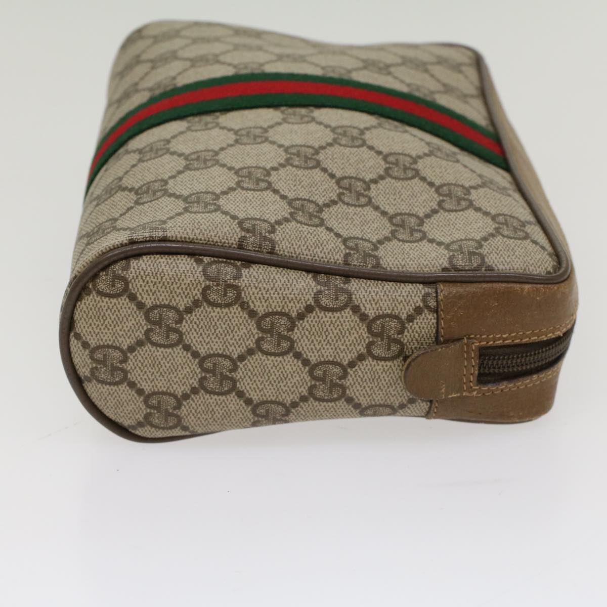 GUCCI GG Canvas Web Sherry Line Clutch Bag Beige Red Green 89 01 012 yk8427