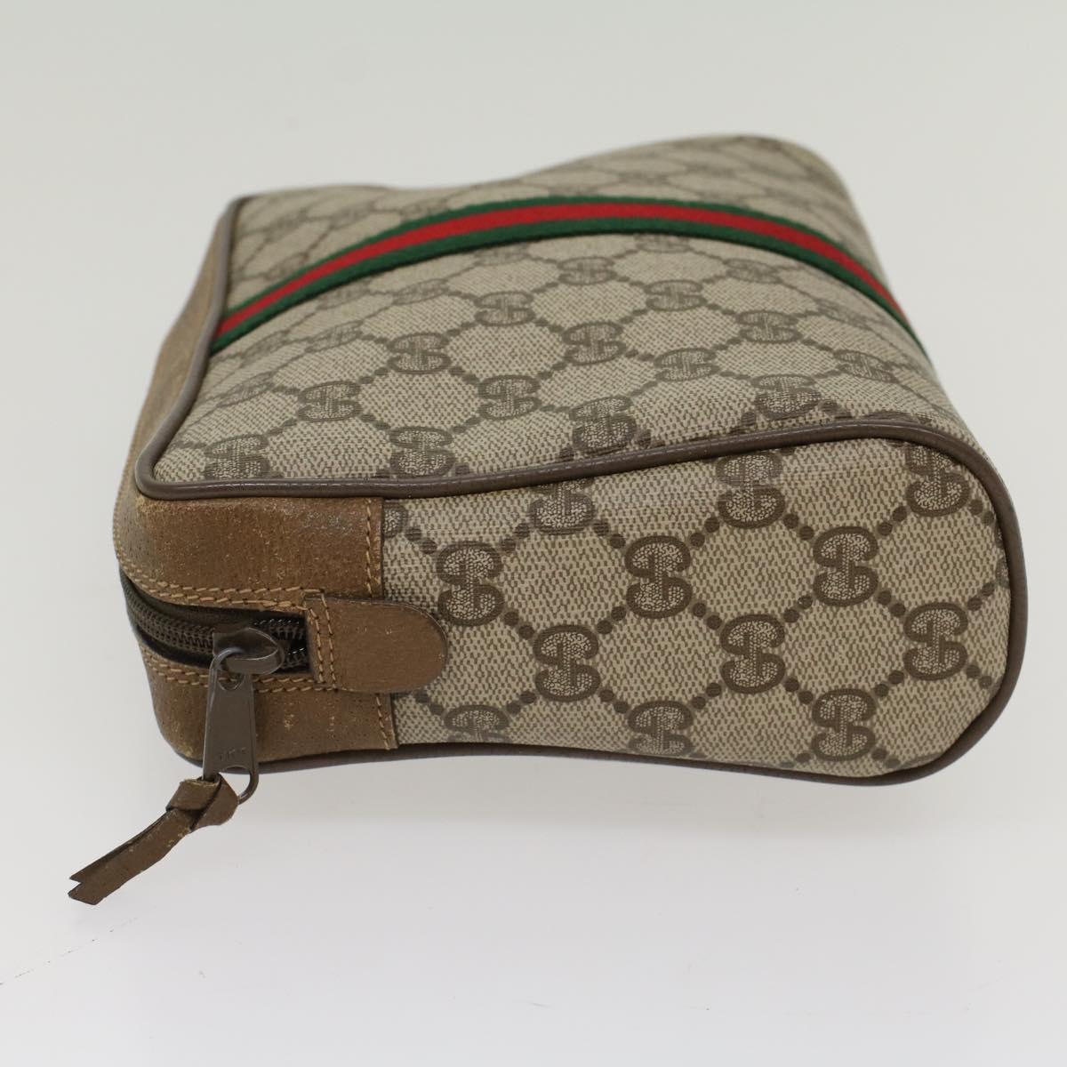 GUCCI GG Canvas Web Sherry Line Clutch Bag Beige Red Green 89 01 012 yk8427