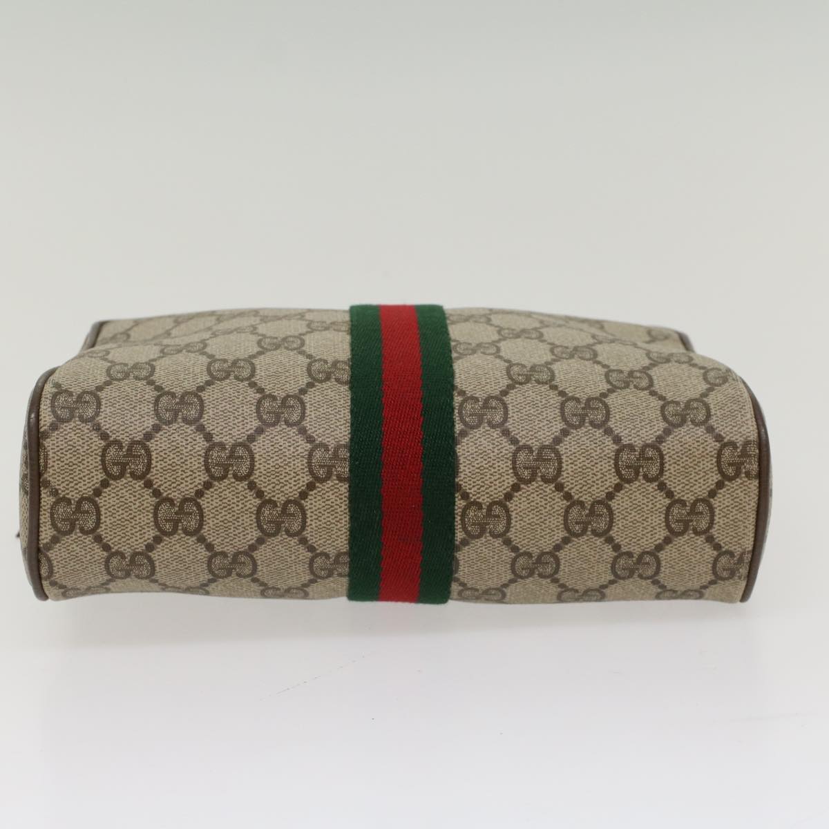GUCCI GG Canvas Web Sherry Line Clutch Bag Beige Red Green 89 01 012 yk8427